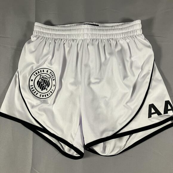 AAU Track Field Cross Country Shorts Youth Medium White Dynasty Athletic Running - Picture 1 of 10